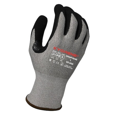 Kyorene 13g Gray Kyorene Graphene, A6 Liner with Black HCT MicroFoam, Nitrile Palm Coating (XXL) PK Gloves 00-600 (XXL)